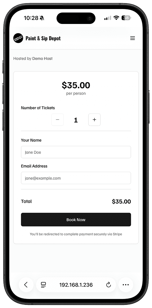 Accept bookings and manage attendees